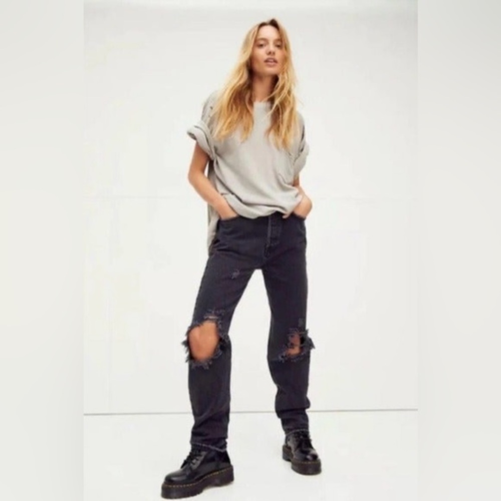 Free People We the Free The Lasso High Waist Straight Leg Jeans